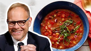 Alton Brown Makes 5Star Gazpacho  Good Eats  Food Network [upl. by Plafker]