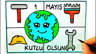 1 MAYIS İŞÇİ BAYRAMI RESMİ ÇİZİMİ  İŞÇİ BAYRAMI İLE İLGİLİ RESİM ÇİZİMİ  WORLD LABOR DAY DRAWING [upl. by Htrahddis]