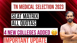 Seat Matrix  TN Medical Selection 2023 [upl. by Jan978]