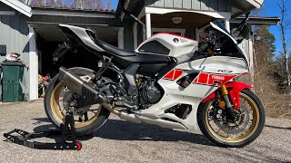 Yamaha R7 60th Anniversary  Akrapovic GYTR Exhaust  Startup [upl. by Atwood]