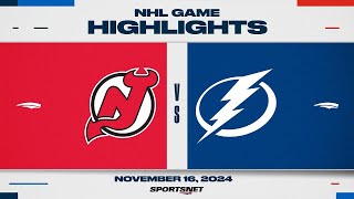 NHL Highlights  Devils vs Lightning  November 16th 2024 [upl. by Mita]