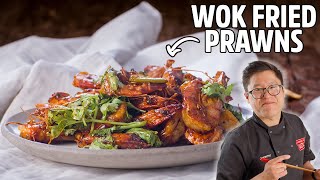 Delicious Cantonese Style Wok Fried Prawns [upl. by Tingey]