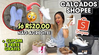 Comprei os calçados MAIS BARATOS da shopee  COMPRAS SHOPEE CALÇADOS LINDOS  cupom e frete grátis [upl. by Naivatco]