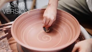 Throwing and Trimming a Large Pottery Stoneware Bowl — ASMR Version [upl. by Eidlog]