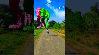 Big dinosaur chase TRexe chasing pat356 shorts dinosaur youtube Superman shorts video yt [upl. by Enois549]