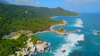 Tayrona National Park Colombia Beautiful Drone [upl. by Berriman857]