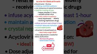 Antiviral drugs pharmacology acyclovir clinical pearls pharmacology made easy shorts [upl. by Waylon]