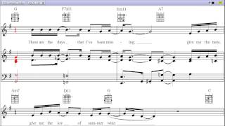 These Are The Days  Piano Sheet Music [upl. by Primaveria672]