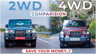 Mahindra Thar 4x2 vs 4x4 Which is better 2WD or 4WD  MotorScribes [upl. by Mafalda913]