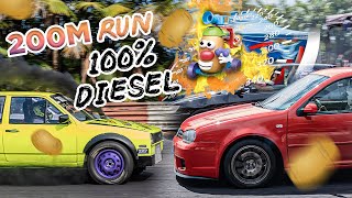 RUN 200M 100 DIESEL 🔥🏁 LA PATATE CEST QUI 🥔  DRAG 200M  974  ILE DE LA REUNION  MAZOUT 💨 [upl. by Kempe]