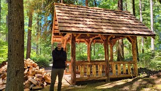 Building this Custom Log Woodshed in 8 Weeks Start to Finish [upl. by Sigfrid]