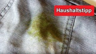 Grasflecken aus Kleidung mit Essig entfernen – Anleitung Grasfleck Jeans Trikot Hose rausbekommen [upl. by Friedlander]