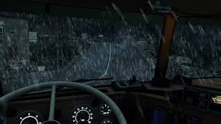 Heavy Rain and Thunder Sounds hit Metal Roof for Deep Sleep  Rain on a Road Sleep inside RV Van [upl. by Elauqsap]