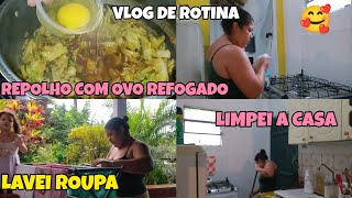 VLOG DO DIA 💕 ROTINA DE CUIDADOS COM A CASA 🏠FIZ REPOLHO REFOGADO COM OVOVOU ALISAR O CABELO [upl. by Poulter]