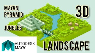 Mayan Pyramid jungles Landscape 3d modeling MASH Autodesk Maya tutorial [upl. by Noillimaxam]