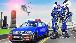 Police Transformer Superhero  Police Robot Car Simulator  Android GamePlay [upl. by Tillman]