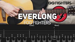 Foo Fighters  Everlong Acoustic Guitar lesson with TAB [upl. by Anerdna949]