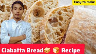 Ciabatta Bread 🥪🍞 Recipe Homemade Ciabatta Bread Ciabatta Bread sendwich Ciabatta method [upl. by Aeduj782]