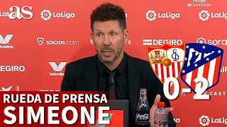 SEVILLA 0 ATLÉTICO MADRID 2  Rueda de prensa de SIMEONE  AS [upl. by Haslett]