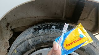 tubeless tyres puncher VS Fevikwik [upl. by Illek592]