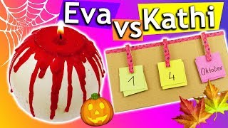 DIY Herbstferien Idee  Kalender vs Halloween DIY für den Herbst  Kathi amp Evas Ideen Challenge 183 [upl. by Vareck377]