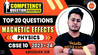 Magnetic Effects of Electric Current Class 10  Top 20 Competency Based Questions  CBSE 2024 [upl. by Ariaic]