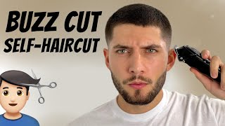 4 Guard Buzz Cut SelfHaircut Tutorial  How To Cut Your Own Hair [upl. by Lenes]