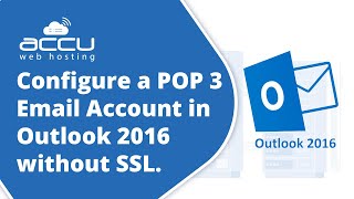 How to configure a POP 3 email account in Outlook 2016 without SSL [upl. by Olson]