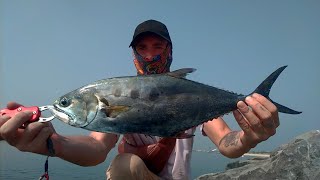 Fishing in Dubai Queenfish Fishing Shore Jigging in Dubai [upl. by Aryk]