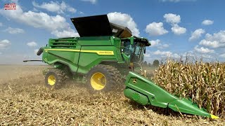 2800 Acre Corn Field Harvested by JOHN DEERE X9 1100 Combines [upl. by Ringler511]