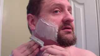 Beard trimming with a straight razor [upl. by Seroled]