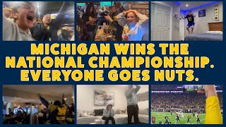 MICHIGAN WINS THE NATIONAL CHAMPIONSHIP EVERYONE GOES NUTS FAN REACTIONS [upl. by Anastice]