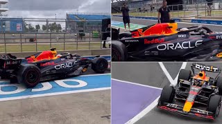 Daniel Ricciardo driving Max Verstappen’s Redbull RB19 in Silverstone  Track Footage [upl. by Ronald]