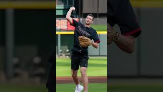 Hubert Hurkacz Throws First Pitch at Cincinnati Reds Game shorts sports cincinnati [upl. by Frisse]