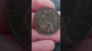 1906 ONE PENNY COIN VALUE  REVIEW EDWARD VII [upl. by Zilada]