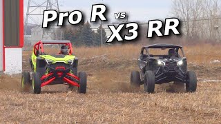 2022 Maverick X3 XRS RR vs 2022 RZR Pro R part 2 Drag and JUMPOFF [upl. by Scheer]