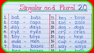 20 singular and plural nouns singular plural singular and plural plural words pluralspluralform [upl. by Massingill]