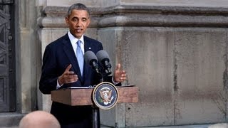 Obama Visits Stockholm Synagogue — TV4 [upl. by Budge7]