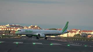 Embraer E195E2 Binter Canarias ECNNV Alucinante frenada en el aterrizaje San Sebastián [upl. by Alguire551]