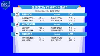 Cricket Tasmania Premier League  Mens 1st Grade  Round 21  Glenorchy v North Hobart  Day 2 [upl. by Venetis]