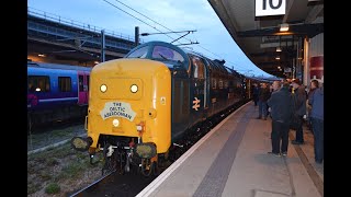 The Deltic Aberdonian  55002 The Kings Own Yorkshire Light Infantrys return  12th April 2014 [upl. by Aicak]