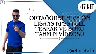 KPSS ORTAÖĞRETİM VE ÖN LİSANS TÜRKÇE FULL TEKRAR VE SORU TAHMİN VİDEOSU [upl. by Mauve325]