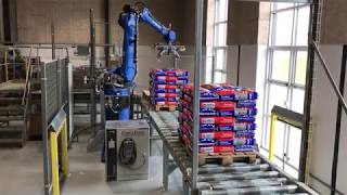 Robot palletizing of 25 kg mortar bags [upl. by Damiani]