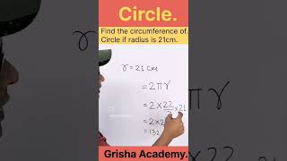 Find the circumference of the circle if the radius is 21 cmEasy math maths [upl. by Lisette69]