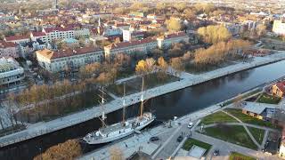 Klaipeda Meridianas and old town drone flight [upl. by Scarlet]