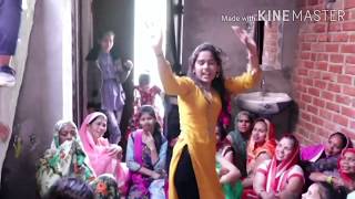 Village girl dance on ladies sangeet  dance in indian marriage khoria [upl. by Kyre]