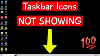 Fix taskbar icons not showing on windows 10  pinned apps icons not showing on taskbarblank taskbar [upl. by Phionna]