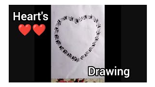 New Idea Beautiful hearts drawing ll step by step draw ll pencil sketchll drawingartviralvideo [upl. by Abdella]