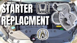 How to Replace Starter on Honda Acura 0710 V6 [upl. by Calandra513]