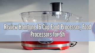 Review Homtone 16 Cup Food Processor Food Processors for Shredding Slicing Doughing and Chopping [upl. by Antsirhc382]